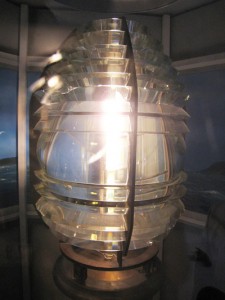 Figure 2.2 This original Alpena Lighthouse 4th Order Fresnel Lens  on display at the Grand Traverse Lighthouse Museum 